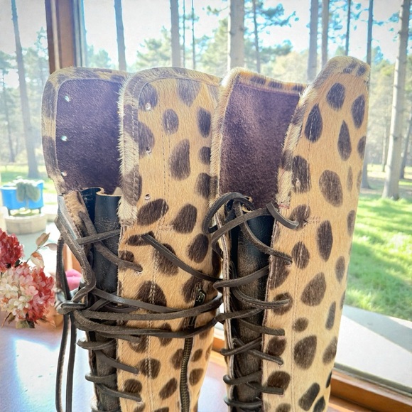 NEW in Box FREEBIRD by Steven Coal Leopard Corset Knee Boots 8 - Picture 10 of 16